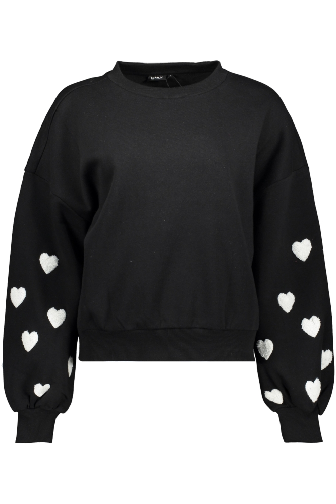 ONLMACY L/S O-NECK BOX CC SWT 15352921 BLACK/W. CD HEARTS